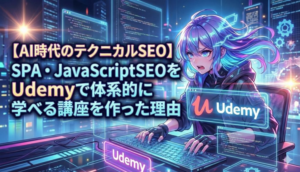 【AI時代のテクニカルSEO】SPA・JavaScript SEOをUdemyで体系的に学べる講座を作った理由
